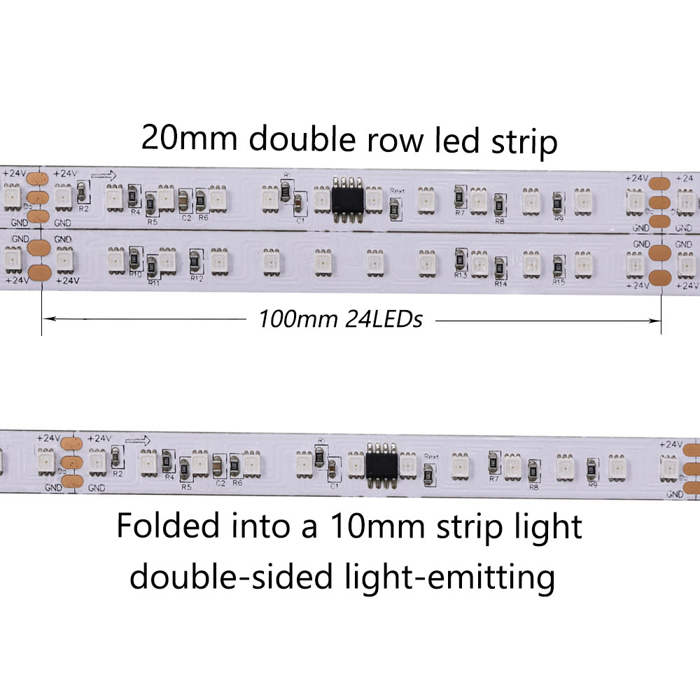 Double Row Foldable WS2811 Addressable RGB LED Strip Lights For 360° Round Neon Tube Double Row Foldable WS2811 Addressable RGB LED Strip Lights For 360° Round Neon Tube